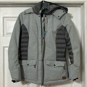 NWT O’Neill Feline Jacket Silver Melee Ski Puffer Jacket Coat Parka Large